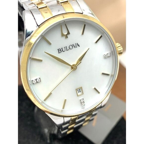 Bulova Women's Watch 98P201 Quartz Diamond Mother of Pearl Dial Two Tone… - Picture 12 of 13